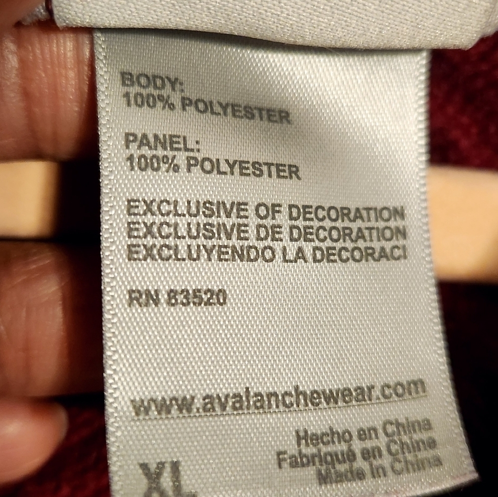 Avalanche | Women's Maroon Striped Hoodie Sweatshirt w/ Zipper Pockets (Size XL) - Picture 4 of 13
